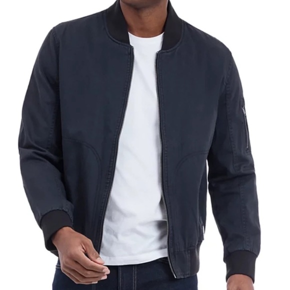 Lucky Brand Men's Bomber Jacket Full Zip Blue - Picture 2 of 4